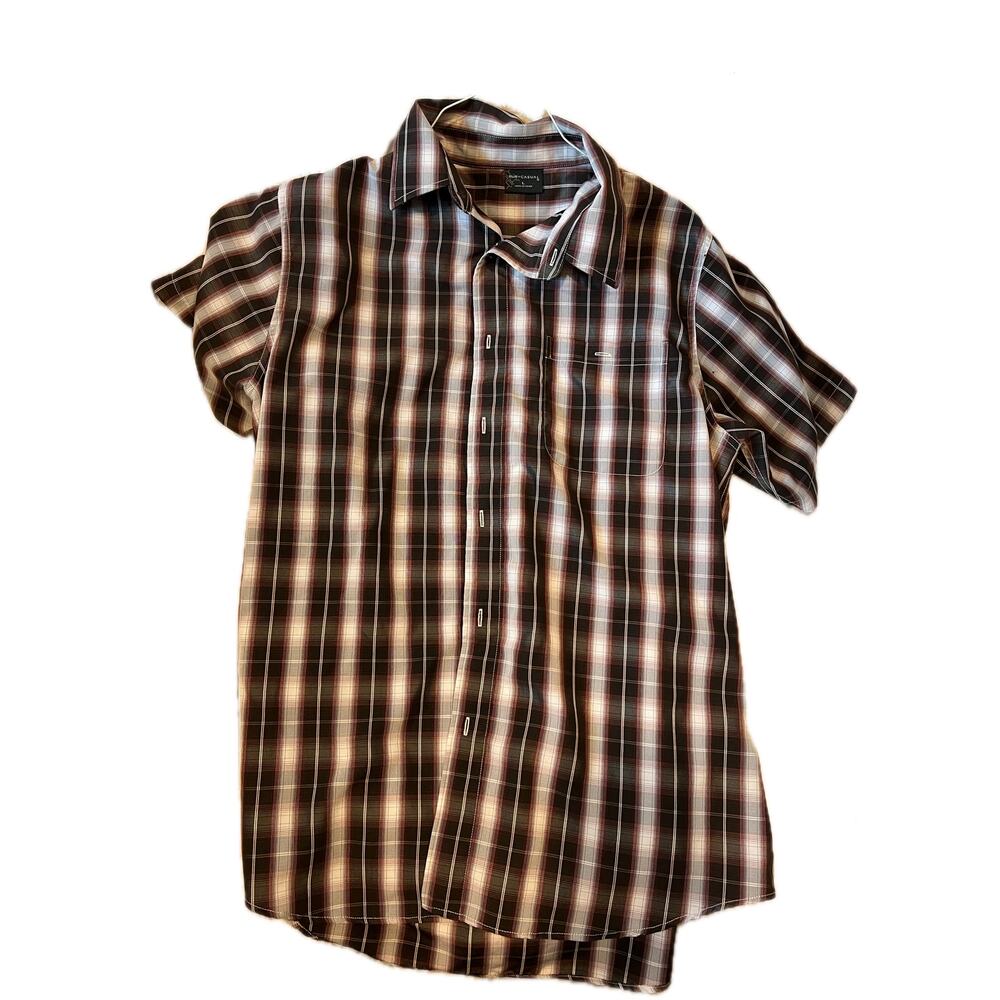 R&R Casual Short Sleeve Button Down Shirt Mens L